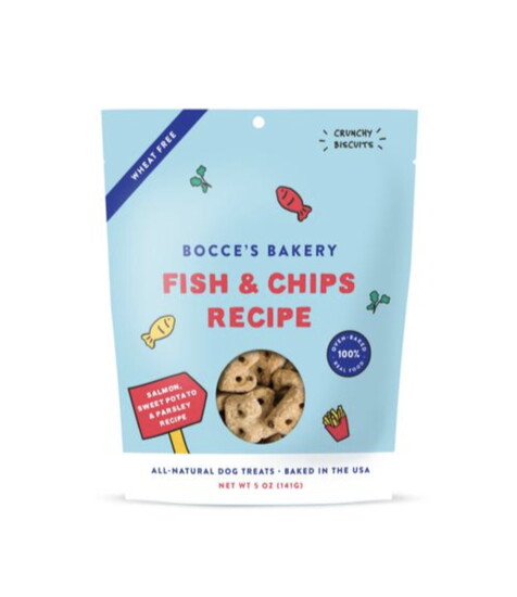 Bocce's Bakery Fish & Chips Dog Treats (5-oz)