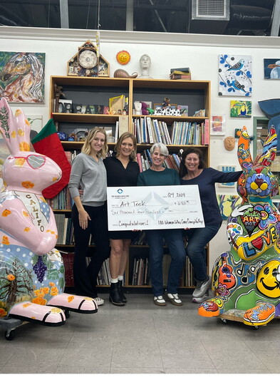 Proudly presenting 4th quarter 2024 donation to Art Trek. L-R: Kailey Wood, Kara DeMelfi, Janice Wise and Jessica Herbert.