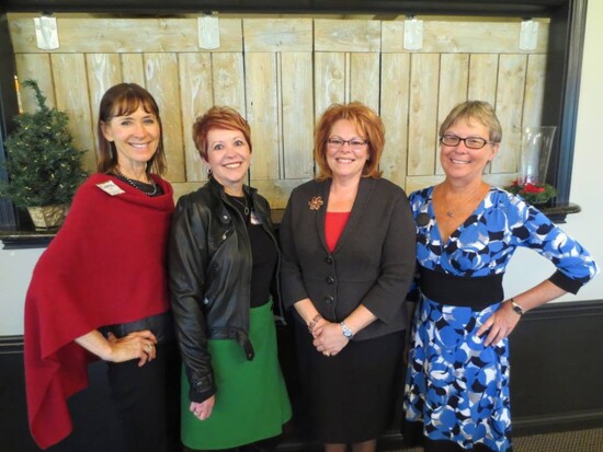 100+ Women Who Care Johnson County Founders (L to R): Carol Phipps, Dorcas Abplanalp, Cheryl Morphew, Gail Richards