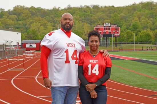 Dante Jones + Yasmen Brown-Jones, loving parents of Dylan Jones, #14 for the Firebirds during his high school football days at Lakota West. 