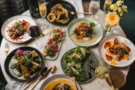 A spread of dishes prepared by Chef Matthew Bousquet at 1799 at The Clifton