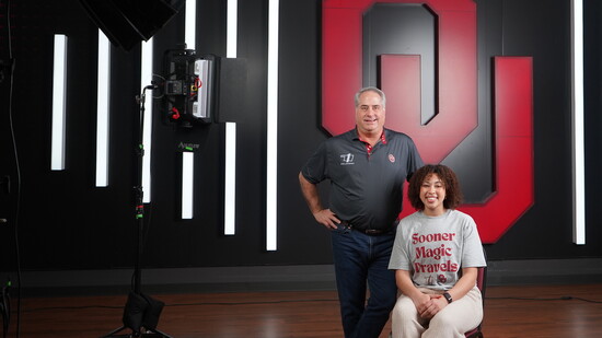 1Oklahoma CEO Jeff Weber and OU women's basketball player Skylar Vann (Photo courtesy 1Oklahoma)