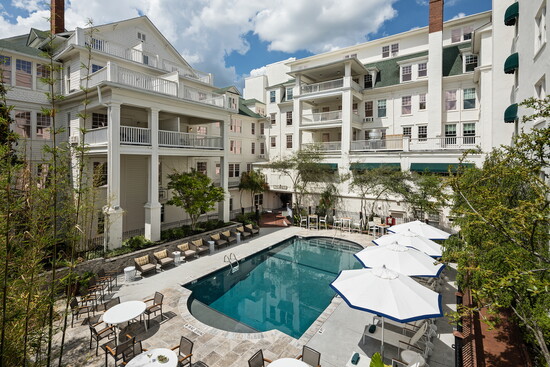Modern day pool view/Photo courtesy The Partridge Inn