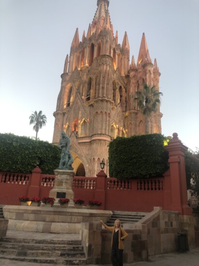 Parroquia de San Miguel Archangel Church at sunset in San Miguel de Allende