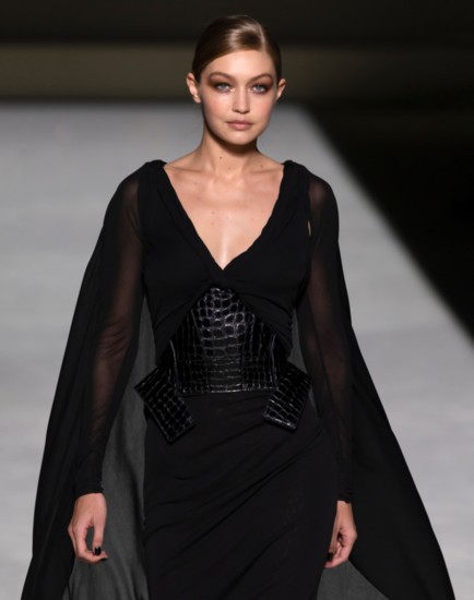 Gigi Hadid walking the runway at the Tom Ford fashion show during New York Fashion Week September 2018.