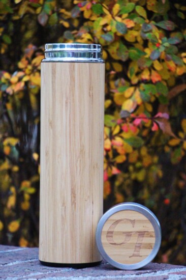 Gaia water bottle made of bamboo.