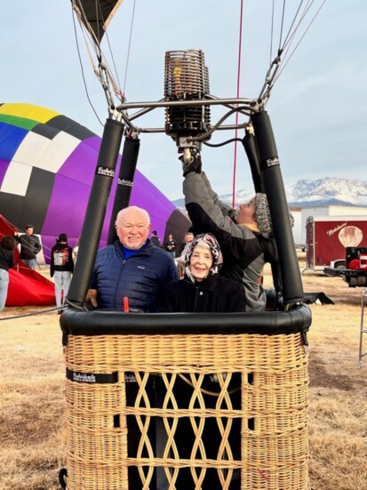 Taking off in a hot air balloon