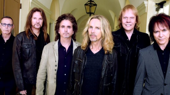 left to right:  Chuck Panozzo, Ricky Phillips, Todd Sucherman, Tommy Shaw, James “JY” Young, Lawrence Gowan Photo Credit: Rick Diamond