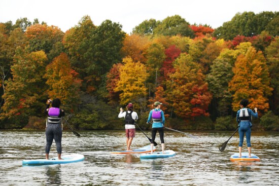 Fall paddleboarding