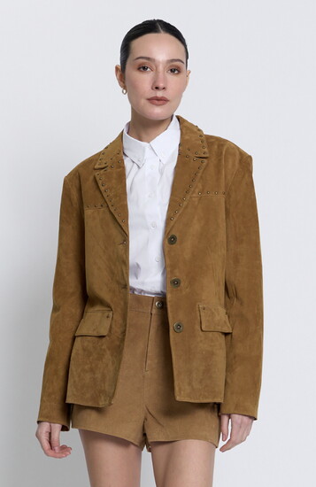 Odessa Studded Suede Blazer