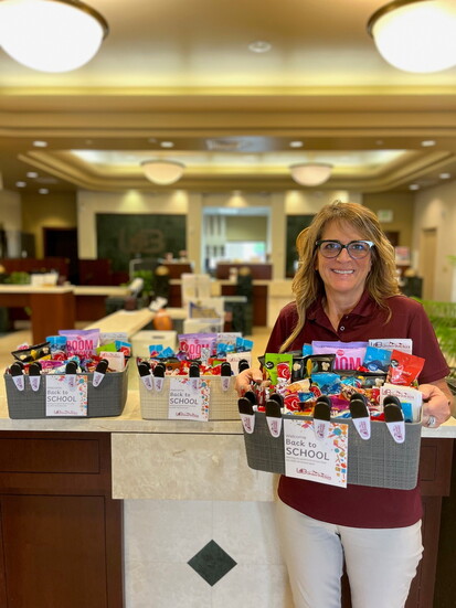 Kristen Graff delivers gifts to local teachers as they kick off the new school year.