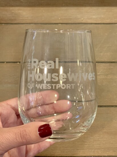 Real Housewives of Westport wine glass.