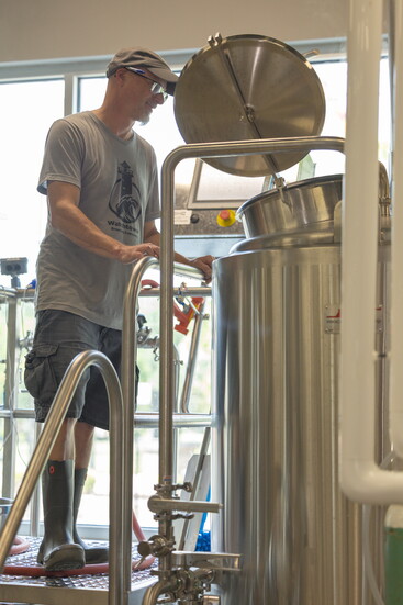George Handlin brewing. Photo Credit: Kerry Paradis Photography