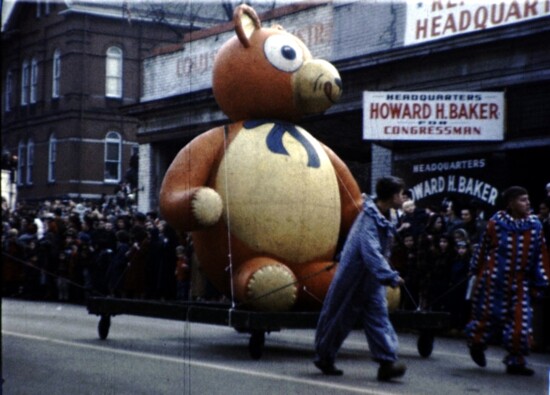 Teddy Balloon, 1950 Santa Claus Parade Tennessee Archive of Moving Image &amp; Sound, Paulette Shanklin Film Collection