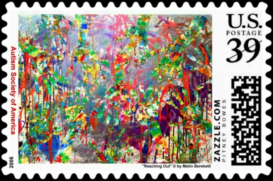 "Reaching Out", postage stamp for The Society of Autism in America