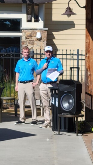 Dr. Linkous and Dr. Mahaffey welcome golfers the Open Wide Open Golf Tournament