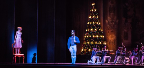 Tulsa Ballet's "The Nutcracker," is a Christmas-time tradition. Here Clara addresses the Nutcracker and toy soldiers.