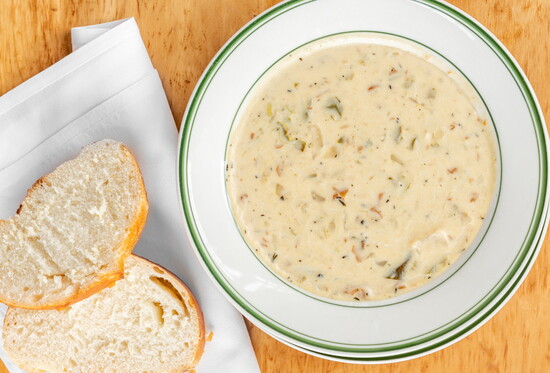 Classic Clam Chowder with sourdough 