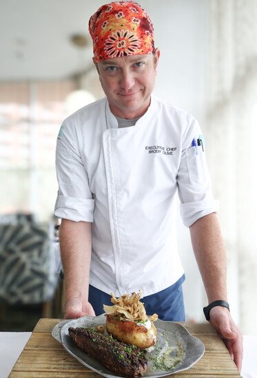 Hanging Tenderloin with Voyager’s Signature Baked Potato