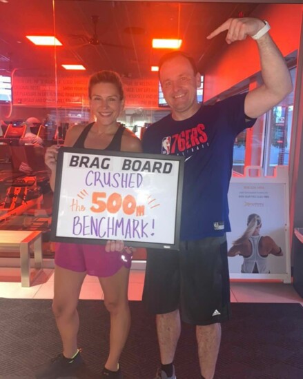 Earning our Splat Points at Orangetheory Fitness in Somerville