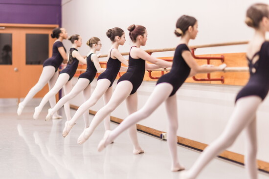 A practice session by younger members of Ballet Hartford