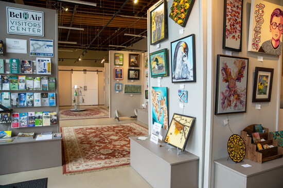 Inside shops and the Bel Air Visitors Center at the Bel Air Armory Marketplace. Photo Credit: Kerry Paradis Photography