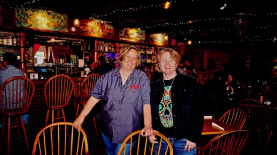 Lori Lindsey (L) and Melinda Bonewell bought the Mine Shaft Tavern in 2006, and have been renovating additional structures on the property for a mining museum a