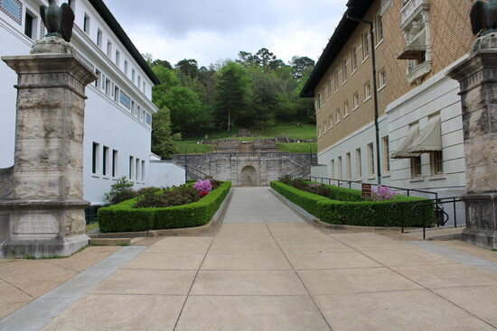 Hot Springs National Park behind Bathhouse Row.