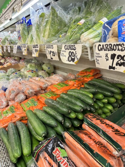 Customers find a wide range of produce.