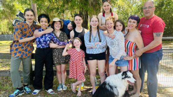 Coreyanne's children and husband, joined by the family do a few friends.