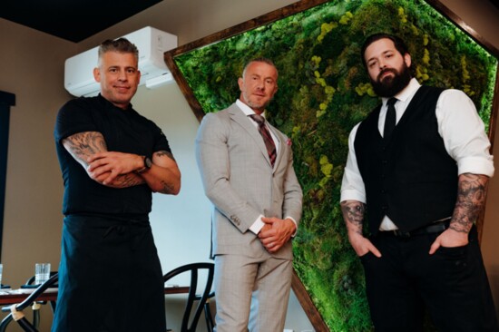 Chef James Dean, Afrim Berisha and mixologist Josh Lutzi 