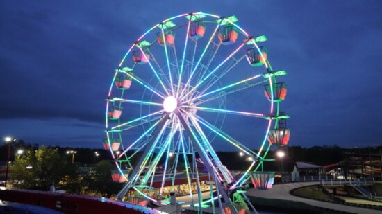 The ferris wheel is one of 25 attractions at Fun Spot in Fayetteville. 