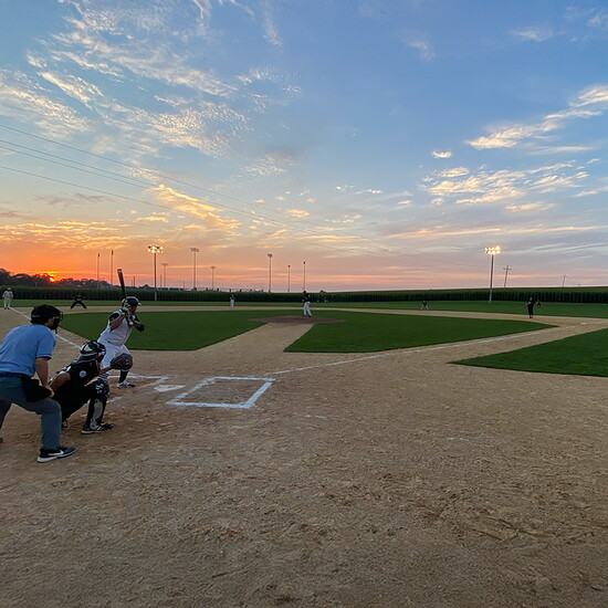 The Cap City Cobras play at the 'Field of Dreams' in Iowa.
