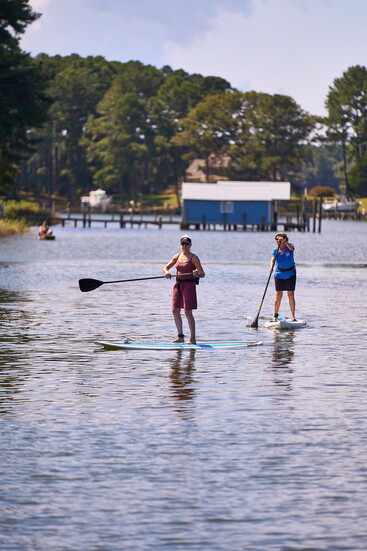 Paddlers on the water in Onancock. Photo Credit John Park - JPG Agency