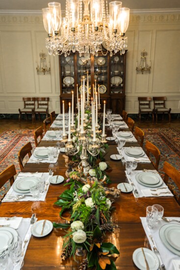 The state dining room set for the holidays