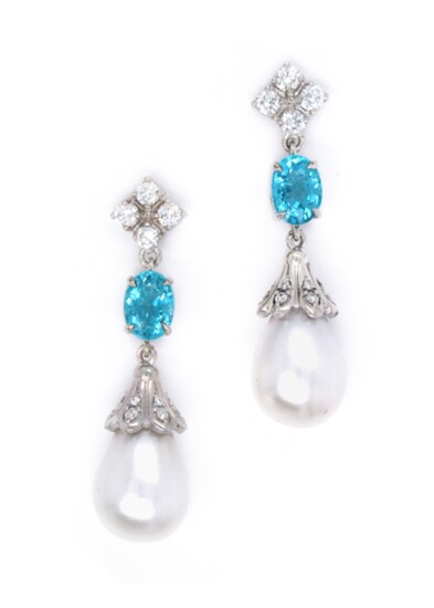 3. Custom Pearl and Apatite Earrings