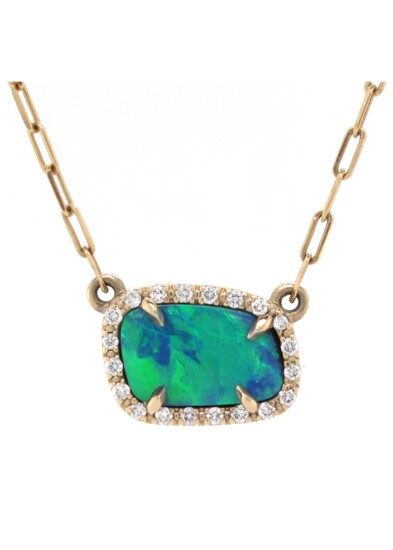 1. Opal and Diamond Necklace 