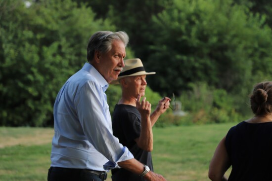 Mayor James Hovland on a walk with community members.