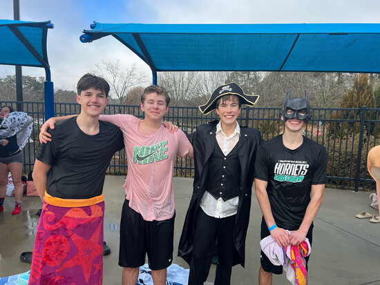 Students participating at the Polar Plunge