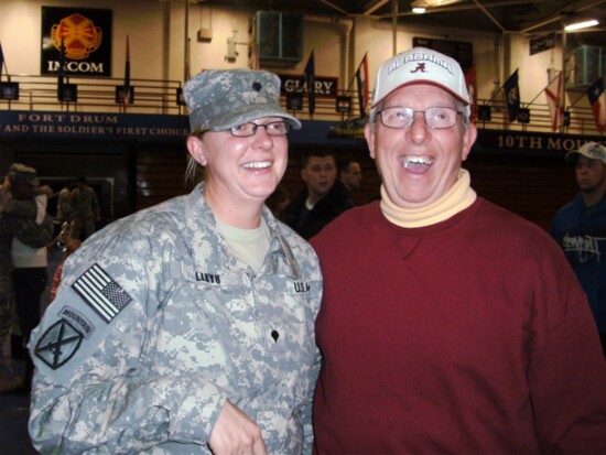  Lloyd and her dad when she returned from Afghanistan to Fort Drum in New York, in 2009. Her mom and dad (a Vietnam veteran) drove from Bremen, Alabama.
