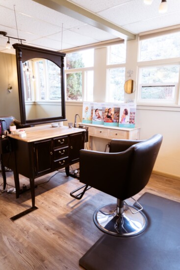 A hair stylist station at Mon Petit