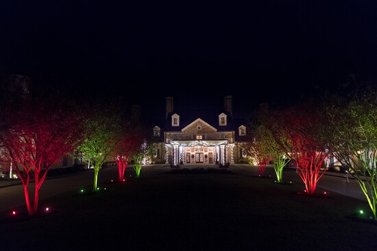 Light up the night. Salamander's elegant exterior, shimmering with holiday wonder as guests arrive.