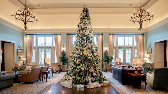 Holiday elegance defined. The grand Living Room at Salamander Resort is perfectly dressed for the season.