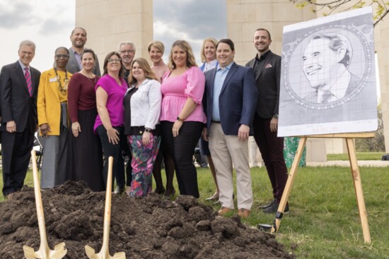 The Lawrence Chamber of Commerce at the groundbreaking of the Stan Herd art project.