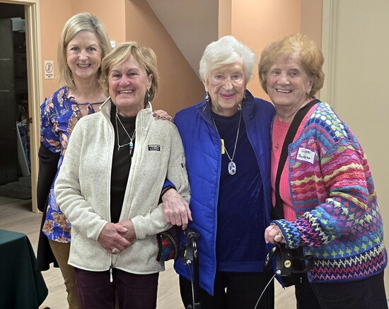 (L-R) Carol Dupuis, Tricia Redden-Haines, Patricia Dupuis Casey, and Sister Theresa Fonti.