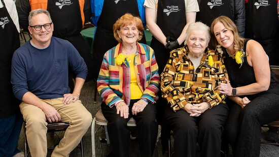 (L-R) House of Bread Co-Director Tom Porell, Co-Founder Sister Theresa Fonti CSJ, Co-Founder Sister Maureen Faenza CSJ, and Co-Director Beth Boyle.