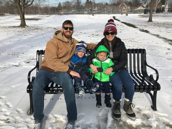 Elliott and Simon bundled up at Baker Park!