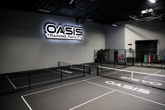 Game on: Oasis’s indoor pickleball courts bring fun and fitness together.