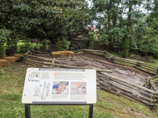 Site of the restored Riley-Bolten home and log kitchen on what was Isaac Riley's plantation.