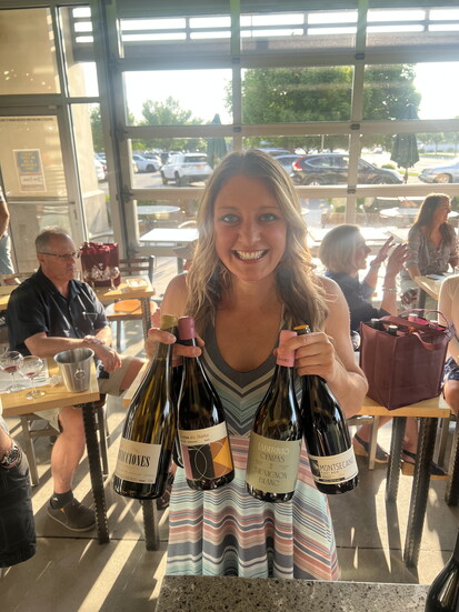 Teaching a wine class after my Argentina/Chile wine trip out at the Boise Coop at the Village